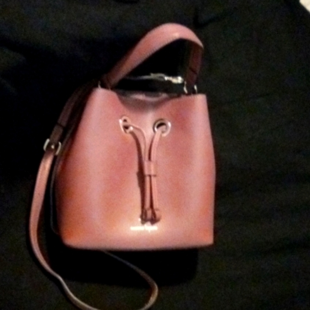 nanette lepore, medium size, rich brown leather crossbody bag